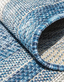 Unique Loom Outdoor Border Collection Area Rug - Soft Border (7' 10" Round, Blue/ Ivory) by GreenHaven Gardens