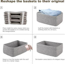 3 Pack Small Storage Baskets for Organizing, Cute Woven Decorative Gift Baskets for Shelves, Mini Closet Organizer Bins with Handles, 11.81''Lx7.87''Wx4.72''H-Grey by CozyNest Decor