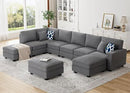 L Lengend Vansen Modular Sectional Sofa U Shaped Couch with Ottoman Modern Reversible Corner Sectional Couch for Living Room (Dark Grey, U Shaped Sofa-4) by CozyNest Decor
