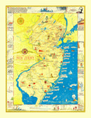 Vintage Map of New Jersey 1939