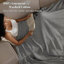 PHF 100% Cotton Waffle Weave Blanket Twin Size, Soft Lightweight Breathable Cozy Summer Blankets for Bed, Luxury Aesthetic Woven Bedding for Home Decor, 66"x90", Dark Grey by CozyNest Decor
