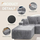 Hobestluk Modular Sectional Sofa Couches 108" L-Shape Couch 3 Seat Modular Sofa Memory Foam Sectional Couches for Living Room, Boneless Couch with Oversized Chaise (Light Grey, Left Facing) by CozyNest Decor