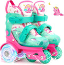 Adjustable Roller Skates for Kids Girls Ladies with Light Up Flash LED Wheels(Age 3-9),Three-Point Type Balance,Gift Box Packing for Toddlers,Children by TinyTreasures Baby Boutique