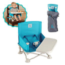 Hiccapop OmniBoost Travel Booster Seat with Tray for Baby | Folding Portable Seat for Dining Table, Camping, Beach, Grandma’s | Tip-Free Design Straps to Kitchen Chairs by TinyTreasures Baby Boutique