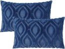 decorUhome Fall Throw Pillow Covers 12x20 Inch Set of 2, Soft Plush Decorative Faux Fur Dark Blue Solid Couch Pillow Covers, Accent Farmhouse Neutral Lumbar Euro Pillow Cases for Sofa Bed Living Room by CozyNest Decor