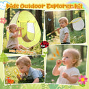 STEM Outdoor Exploration Kit for Kids Ages 3-12, 21PCS Bug Catcher Set with Pop-Up Tent Binoculars Magnifying Glass Camping Adventure Educational Toys Gift for Boys Girls Bug Catcher Kit for Toddlers by TinyTreasures Baby Boutique