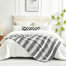 Snuggle Sac Black White Stripe Twin Size Reversible Super Soft Bedding Blanket, 60x80 inches by TinyTreasures Baby Boutique