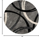 Rugshop Modern Wavy Circles Design 6' 6" (6' 6" Diameter) Gray by TinyTreasures Baby Boutique