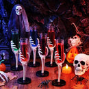Yinkin 6 Pcs Halloween Skeleton Hand Wine Glass 2.7 oz Halloween Goblets with Skeleton Hand Plastic Champagne Flutes Spooky Creepy Cups for Haunted House Party Decorations by CozyNest Decor