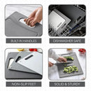 COOK WITH COLOR Non-Slip Cutting Board Set – Kitchen Essentials with Easy Grip Handle for Meat, Veggies, and Fruits, 3 Cutting Boards, Gray by CozyNest Decor