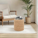 16'' Round Ottoman Natural Seagrass Braided Poof Hand Weaving Round Ottomans Boho Footrest Stool for Home Living Room Bedroom Patio(Natural) by CozyNest Decor