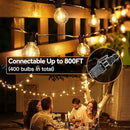 Outdoor Lights with Remote Dimmer, 50 + 3 Spare G40 LED Bulbs Plug in Connectable Patio Light, Waterproof Hanging Lights for Backyard Indoor Camping Balcony Yard Deck Decor (100 FT) by CozyNest Decor