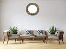 Mosaic Mirror, Wall Art Décor – Handcrafted Decorative Wall Mirror, Autumn Green, Deep Blue, and Brown Round Mosaic by CozyNest Decor