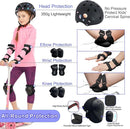 Kids Bike Helmet with DIY Stickers and Knee Pads Elbow Pads Wrist Guard Set for Ages 3-8-14 Toddler Boys Girls Helmet for Roller Skates Cycling Skateboarding Bicycle Scooter by TinyTreasures Baby Boutique