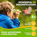 Binoculars for Kids, Toys for 3-12 Year Old Girls and Boys, Bird Watching Hiking 4 5 6 7 8 9 Year Old Girl Boy Christmas Birthday Gifts, Outdoor Toys for Kid Set with Magnifying Glass & Compass by TinyTreasures Baby Boutique