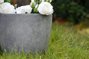 Kante 14 Inch Dia Round Concrete Planter, Indoor Outdoor Large Plant Pot with Drainage Hole and Rubber Plug for Home Patio Garden, Natural Concrete by GreenHaven Gardens