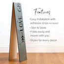 Wooden Growth Chart – Kids Height Chart, Wall Measurement for Kids, Height Chart for Wall, Growth Ruler for Children – Tribal Gray (63"x6.7") by TinyTreasures Baby Boutique