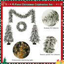 Pre-Lit Christmas Artificial Tree 4-Piece Set