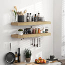 Fun Memories Floating Shelves - 24 Inch Rustic Wooden Wall Shelves - Extra Deeper & Thicker Wall Mounted Storage Shelf for Living Room, Kitchen, Farmhouse - 24" x 9" x 1.6" 2Pack, Oak by CozyNest Decor