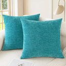CaliTime Throw Pillow Covers Decorative 26 X 26 Inches Pack of 2 Cozy Chenille Cushion Cases for Couch Sofa Bed Living Room Home Lake Blue by CozyNest Decor