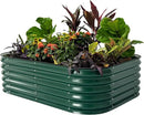 Vego garden Aluzinc Raised Garden Bed Kits, 17" Tall 6 in 1 Modular Metal Raised Planter Bed for Vegetables Flowers Patio Ground Planter Box-British Green by GreenHaven Gardens