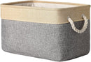TheWarmHome Storage Basket - 15.7L×11.8W×8.3H 1 Pack Large Baskets for Organizing Shelves, Storage Bins for Clothes Book Shelf Home Fabric Storage Cubes (Gold and Grey) by TinyTreasures Baby Boutique