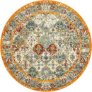 Unique Loom Rosso Collection Vintage, Traditional, Bohemian, Geometric, Distressed, Southwestern Area Rug, 4' 0" x 4' 0", Multi/Orange by CozyNest Decor