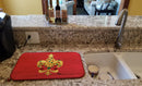 Christmas Tree Fleur de lis with lights Dish Drying Mat Absorbent Dish Drying Mat Pad for Kitchen Counter Dish Drainer Mat for Countertop, 14 x 21", Multicolor