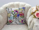 TSSOHU Throw Pillow Cover Vivid Colorful Garden Print Blossoming Wildflowers Birds Leaves Branches Decorative Throw Pillow Case Square 18" x 18" Home Couch Bed Pillowcase by CozyNest Decor