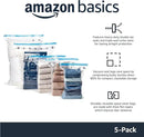 Amazon Basics Vacuum Compression Zipper Storage Bags With Hand Pump, Medium, Clear, 5-Pack, White, Sky Blue by CozyNest Decor