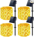 JMEXSUSS 4 Pack 100 LED Solar Fairy Lights, 33ft Warm White Solar String Lights Outdoor Waterproof, 8 Modes Copper Wire Solar Twinkle Lights for Garden Yard Tree Wedding by GreenHaven Gardens