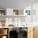 Bathroom Cabinet Wall Mounted, Metal Laundry Wall Storage Cabinets Over Toilet, Medicine Cabinet Organizer with 2 Doors, Floating Cabinets for Launtry, Kitchen, Bathroom, Living Room by CozyNest Decor