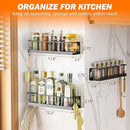 Spice Rack Wall Mounted 2 Pack, Space-Saving Spice Organizer for Spice Jars and Seasonings,Screw or Adhesive Hanging Spice Rack Organizer for Your Kitchen Cabinet,or Pantry Door by CozyNest Decor