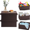 HOONEX Linen Foldable Storage Bins with Lids, 2 Pack, Storage Boxes with Carrying Handles and Sturdy Heavy Cardboard, 16.5" L x 11.8" W x 7.5" H for Shoes, Clothes, Brown by TinyTreasures Baby Boutique