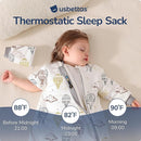 Baby Sleep Sack 18-24 Months, Cotton Detachable Long Sleeve Sleep Sack, 2.5 Tog Toddler Sleeping Sack with Temperature Strips, 2-Way Zipper Wearable Blankets for Newborns, Hot Air Balloon by TinyTreasures Baby Boutique