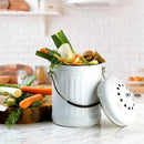 RED FACTOR Premium Compost Bin for Kitchen Countertop - Stainless Steel Food Waste Bucket with Innovative Dual Filter Technology - Includes Spare Filters (White, 1.3 Gallon) by GreenHaven Gardens
