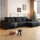 108" Sectional Couches for Living Room Modern Modular Sofa with L-Shape Couchs Upholstered Boneless Couch Deep Seat Sectional Couch with Chaise (Black, Right Facing Chaise+2Seaters) by CozyNest Decor