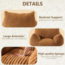 Giant Bean Bag Chairs for Adults Teens, Large Bean Bag Sofa Chairs with Filling Comfy Fuzzy BeanBag Chair with Armrests for Bedroom Living Room Reading (Brown, Large) by CozyNest Decor