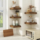 fuqing Floating Shelves for Wall, Bathroom Shelf Wall Mounted for Storage, Shelves with Invisible Bracket for Bedroom, Kitchen, Living Room, Farmhouse Small Book Shelf, 6.5 Inch Set of 3, Rustic Brown by CozyNest Decor