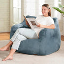 Hobestluk Bean Bag Chair for Adult Small Bean Bag Chairs with Arms Furry Beanbag Chair with Foam Filler Stuffed Bean Bag Sofa for Reading in Bedroom Living Room and Dorms (Blue Grey) by CozyNest Decor