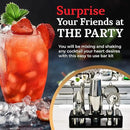 Highball & Chaser 13-Piece Boston Cocktail Shaker Set Stainless Steel Mixology Bartender Kit With Stand For Home Bar Cocktail Set | Laser Engraved Cocktail Tools | Plus E-Book with 30 Cocktail Recipes by CozyNest Decor