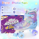 Nattork Kids Roller Skates for Girls Boys Kids, 4 Sizes Adjustable Quad Skates Butterfly and Flower with All Light up Wheels - Birthday Gift for Indoor Outdoor Sports by TinyTreasures Baby Boutique