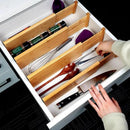 Utoplike Bamboo Dresser Drawer Dividers, 4'' High Adjustable Drawer Organizers for Clothing, Spring Loaded, Works in Kitchen, Bathroom, Bedroom, Drawer, Desk, 4 pcs by CozyNest Decor
