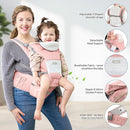 Baby Carrier with Hip Seat, Ergonomic M Position 6in1 Baby Carrier Newborn to Toddler,Head Support and Breathable Mesh Newborn Carrier,Adjustable Baby Holder Carrier for Dad&Mom-Pink by TinyTreasures Baby Boutique