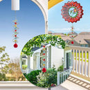 FONMY Gazing Ball Spiral Tail -Decorative Wind Spinner Sun Catcher Rainbow Maker Double-Spiral W/Red Crystal Ball and Chain Crystals for Indoor Outdoor Garden Decoration -14 inch Height by GreenHaven Gardens