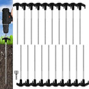 Hicarer 20 Pcs 20 Pcs 8'' Screw in Tent Stakes Heavy Duty Ground Metal Stakes for Inflatables with Hex Head Driver for Outdoor Camping Tent Inflatable Garden Decor (Black) by CozyNest Decor
