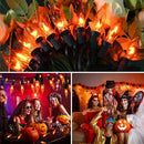 27.8Ft Flickering Flame String Lights Orange Halloween Lights with 25 Pack C7 Orange Flame Light Bulbs, Orange Flame String Lights for Halloween Decorations for Home Party Yard (2 Spare Bulbs) by GreenHaven Gardens