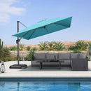 PURPLE LEAF 10 Feet Patio Umbrella Outdoor Cantilever Square Umbrella Aluminum Offset Umbrella with 360-degree Rotation for Garden Deck Pool Patio Turquoise Blue by GreenHaven Gardens