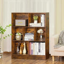 LEYAOYAO 7 Cube Bookshelf with Base,3 Tier Mid-Century Modern Brown Bookcase,Standing Wide Bookshelves Storage Organizer Shelf,Rustic Wood Display Cabinet Book Shelves for Bedroom,Living Room,Office by CozyNest Decor