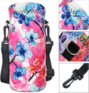 RICHEN Neoprene Water Bottle Carrier Bag with Adjustable Shoulder Strap,Insulated Water Bottle Cover for Stainless Steel/Glass/Plastic Bottles by TinyTreasures Baby Boutique
